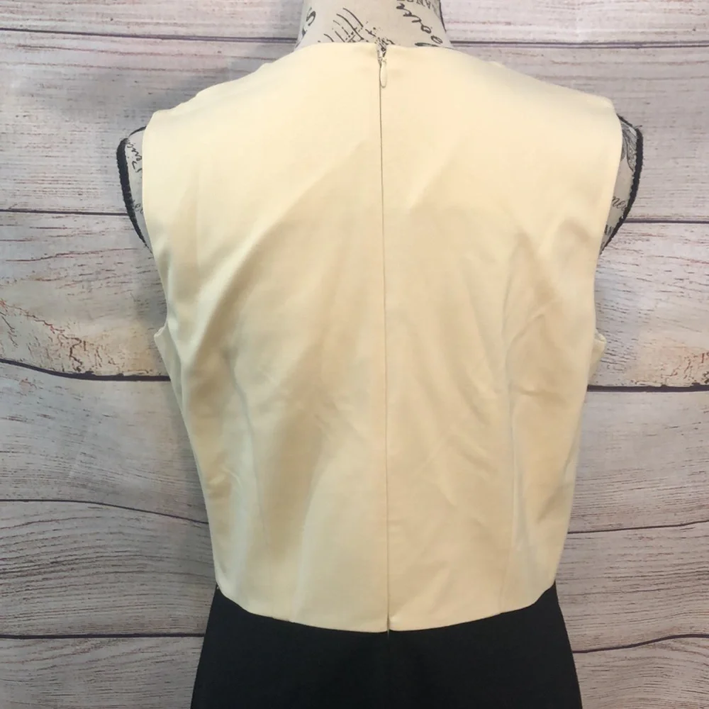 J. McLaughlin Dress Color Block Black & Cream Size Medium Sleeveless